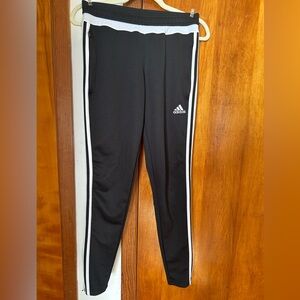 Adidas Women's Black Joggers with White Stripes
